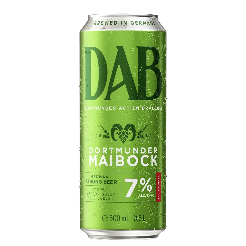 A can of Dortmunder Maibock from the DAB brewery – to the product detail page