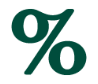 A green percentage symbol is displayed on a white background.
