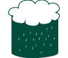 A green cylindrical object with a darker green, jagged top sits upright.